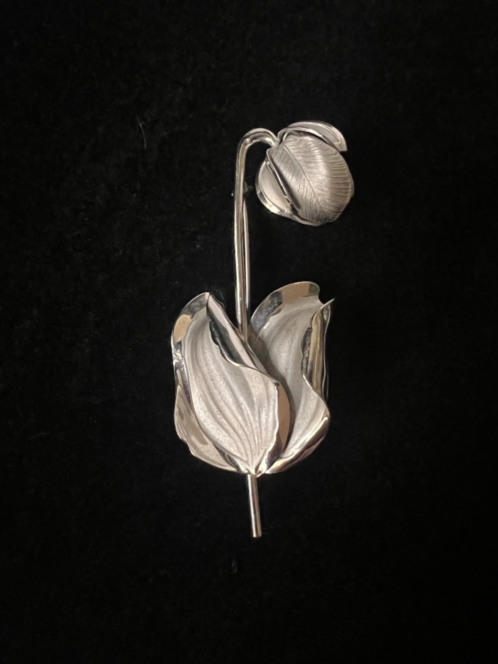 Vintage Midcentury Bond Boyd Sterling Silver Tulip Brooch